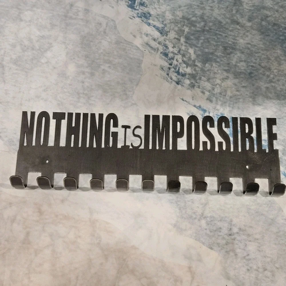 Nothing Is Impossible Metal Wall Hook Rack 21